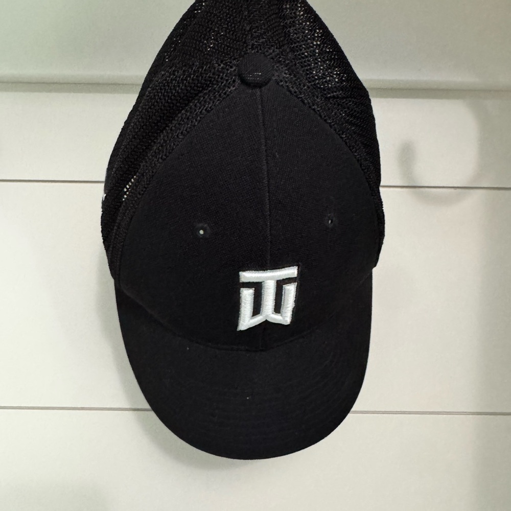 Tiger Woods Black Baseball Cap with White Logo